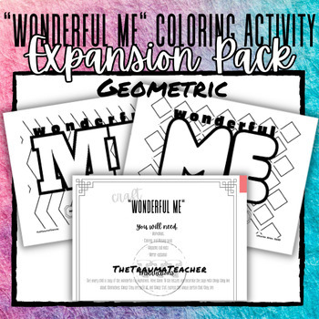 Preview of "Wonderful Me" Self-Esteem Building Pages Expansion Pack - Geometric
