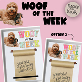 "Woof of the Week" Classroom Display | Smiley Vibes Decor