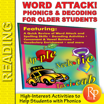 Preview of ﻿Word Attack Phonics & Decoding for Older Students - Middle, High School & Adult