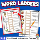 Word Ladders with Pictures for Primary Students - Paper/Pe