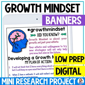 Preview of Growth Mindset Activity - Digital Banners and Mini-Research Project