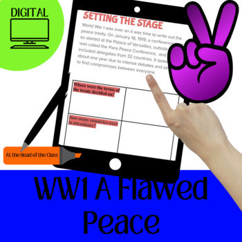 Preview of   World War I | A Flawed Peace | Digital Reading Comprehension Assignment 
