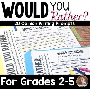 Preview of Would You Rather Writing Prompts for 3rd, 4th, 5th & 6th Grade | Writing Center
