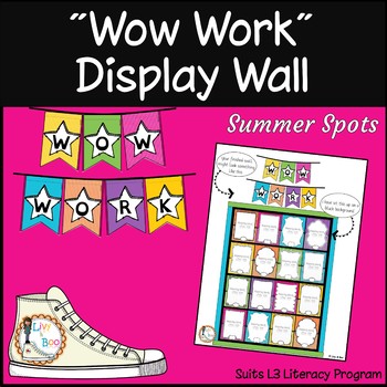 Preview of "Wow Work"  Display Wall - Summer Spots Classroom Decor