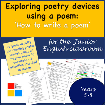 'Write a Poem'- Poetic devices, Teaching high school poetry, English