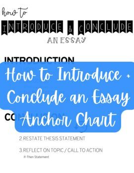 Preview of (Writing) How to Introduce + Conclude an Essay Anchor Chart