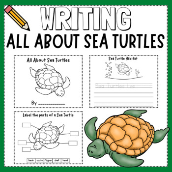 Preview of ✏️Writing Nonfiction Book All About Sea Turtles-Ocean Animals-Graphic Organizers