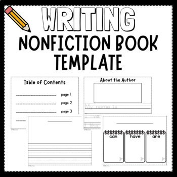 Preview of ✏️Writing Nonfiction Blank Book Template Primary + Graphic Organizers + Chapters