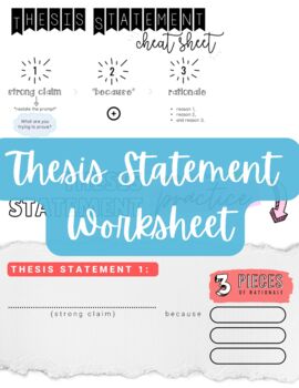 Preview of (Writing) Thesis Statement Practice Worksheet