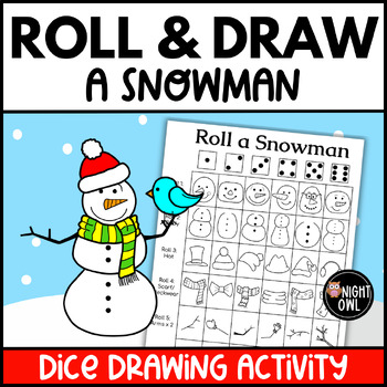Preview of Roll and Draw a Snowman - Roll a Dice Drawing Activity