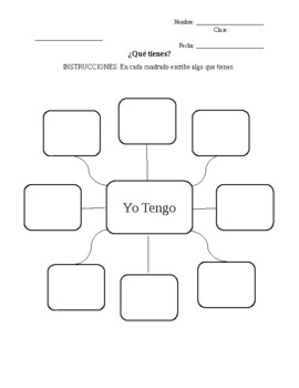 Preview of "Yo Tengo" Graphic Organizer