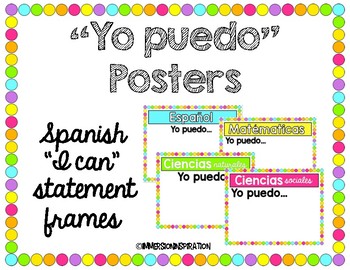 Preview of "Yo puedo" Posters - Spanish "I can" statement frames