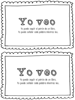 Preview of 'Yo veo' Spanish Tracking Mini Book