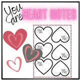 February Valentine's Day "You are" Heart Note Cutouts