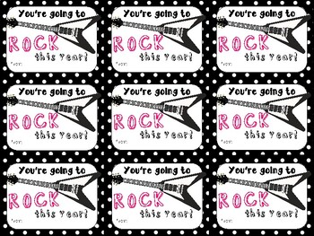 Preview of "You're going to ROCK this year" Beginning of Year (New Year's) Gift Tag