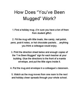 "You've Been Mugged" Holiday Edition by Teach Without Tears | TpT