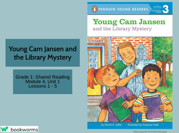 Preview of "Young Cam Jansen and the Library Mystery" Google Slides- Bookworms Supplement