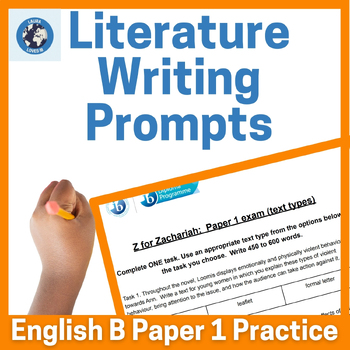 Preview of Z for Zachariah writing prompts: IB DP English B HL complete Paper 1 practice