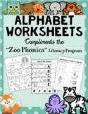 "Zoo Phonics" Inspired Alphabet Worksheets