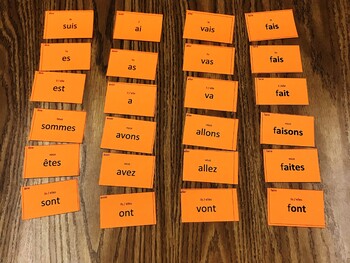 Preview of Ça Bouge ! Verb Cards Manipulatives Template