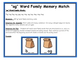 "ag" Word Family Memory Matching Game