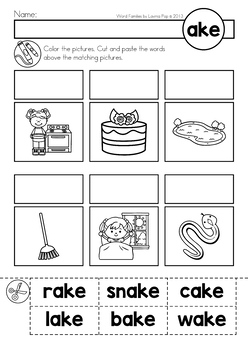 AKE Word Family Games-Activities-Worksheets by Lavinia Pop | TpT
