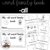 Word Families Kindergarten Book -all