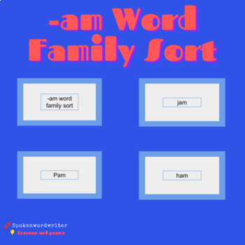 Preview of -am Word Family Sort