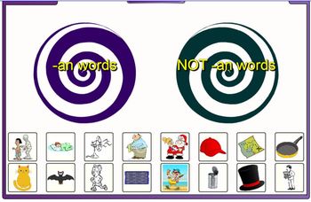 Preview of -an word family sort SMARTBOARD game