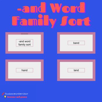 Preview of -and Word Family Sort