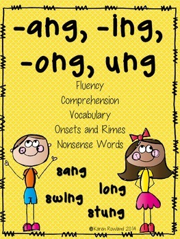 Preview of -ang, -ing, -ong, -ung fluency and comprehension