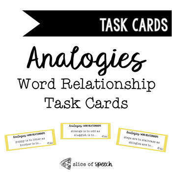 Preview of Analogies: Word Relationships Task Cards