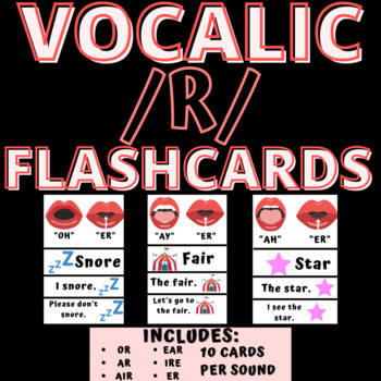 Preview of #halfoffhalftime | Vocalic R Flashcards | Speech Therapy | Articulation