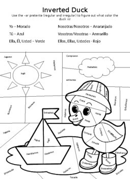 Preview of -ar Preterite Coloring (Regular and Irregular) SPANISH