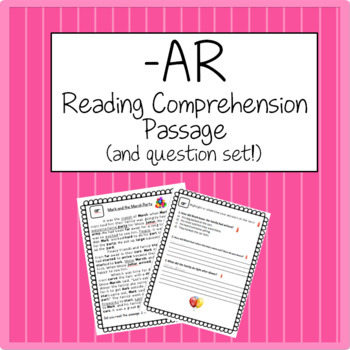 Preview of -ar Reading Comprehension Passge and Question Set