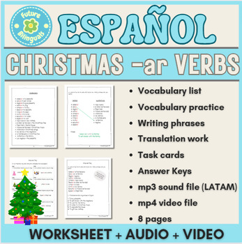 Preview of -ar Verbs, Christmas Edition + Video + Audio