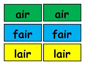 Preview of /ar/ (air) Match Literacy Center/Workstation Phonics Game