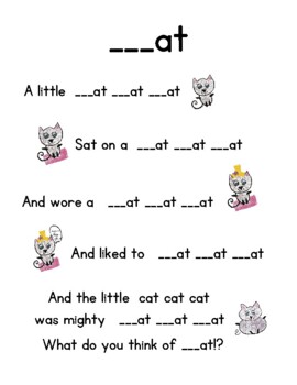 Preview of "at" Word Family Rhyme- A Little Cat Cat Cat
