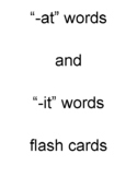 -at and -it word family flash cards and worksheets