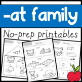 -at family NO PREP printables