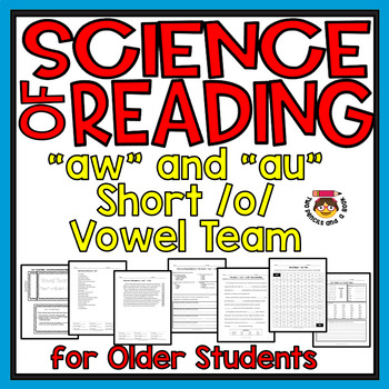 Preview of "au" & "aw Vowel Team Phonics for Older Students Reading Comprehension & Fluency