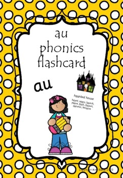 Preview of 'au' (haunt, Autumn) phonics flashcard - RWI style