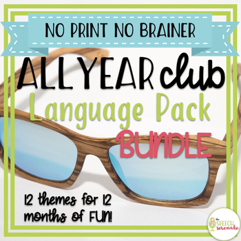 Preview of NO PRINT All Year Club Language Pack BUNDLE