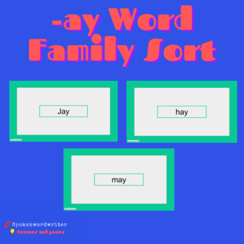 Preview of -ay Word Family Sort