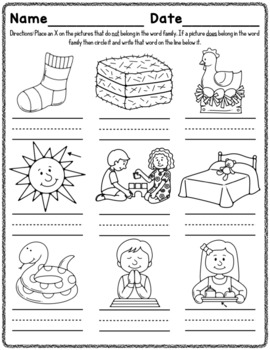 -ay Word Family Worksheets by Red Headed Teacher | TpT