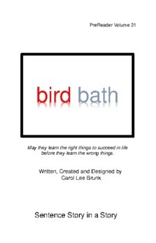 Preview of 'bird bath' Volume 31 PreReader Book