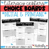 Literacy Center Choice Boards w/ Google Slides | Editable ELA Choice Boards