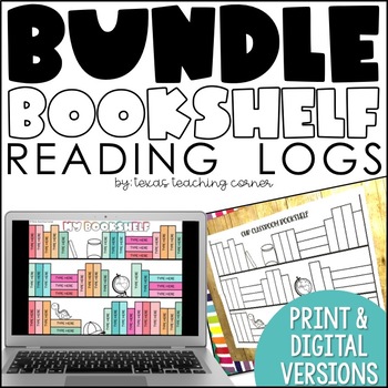 Preview of BUNDLE Reading Log Alternative - Digital and Print Bookshelf