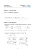 Übungsblatt #10 Mathematik 1: Lineare Gleichungssysteme