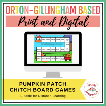 Preview of CH TCH phonics PUMPKIN PATCH board game | Print & Digital | Google Slides™